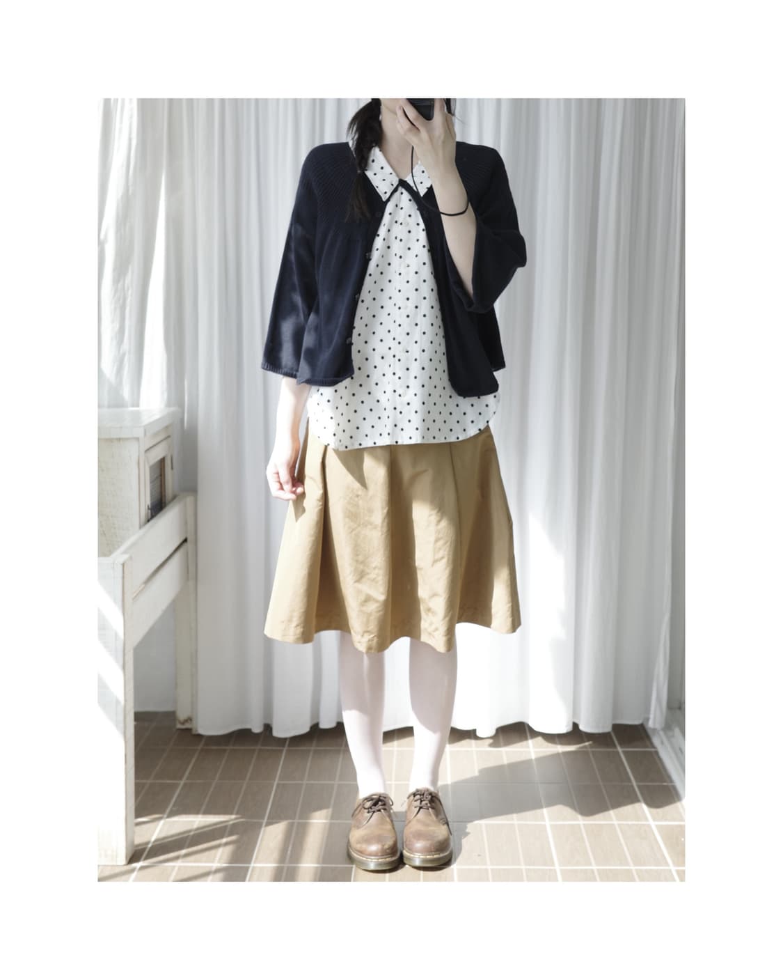 Camel pintuck skirt 상품이미지3