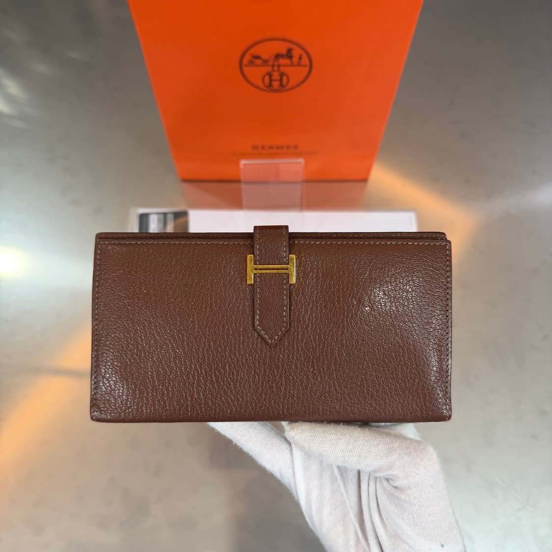 [리오브] 에르메스 베안 스위프트 금장 고트스킨 장지갑 상품이미지2