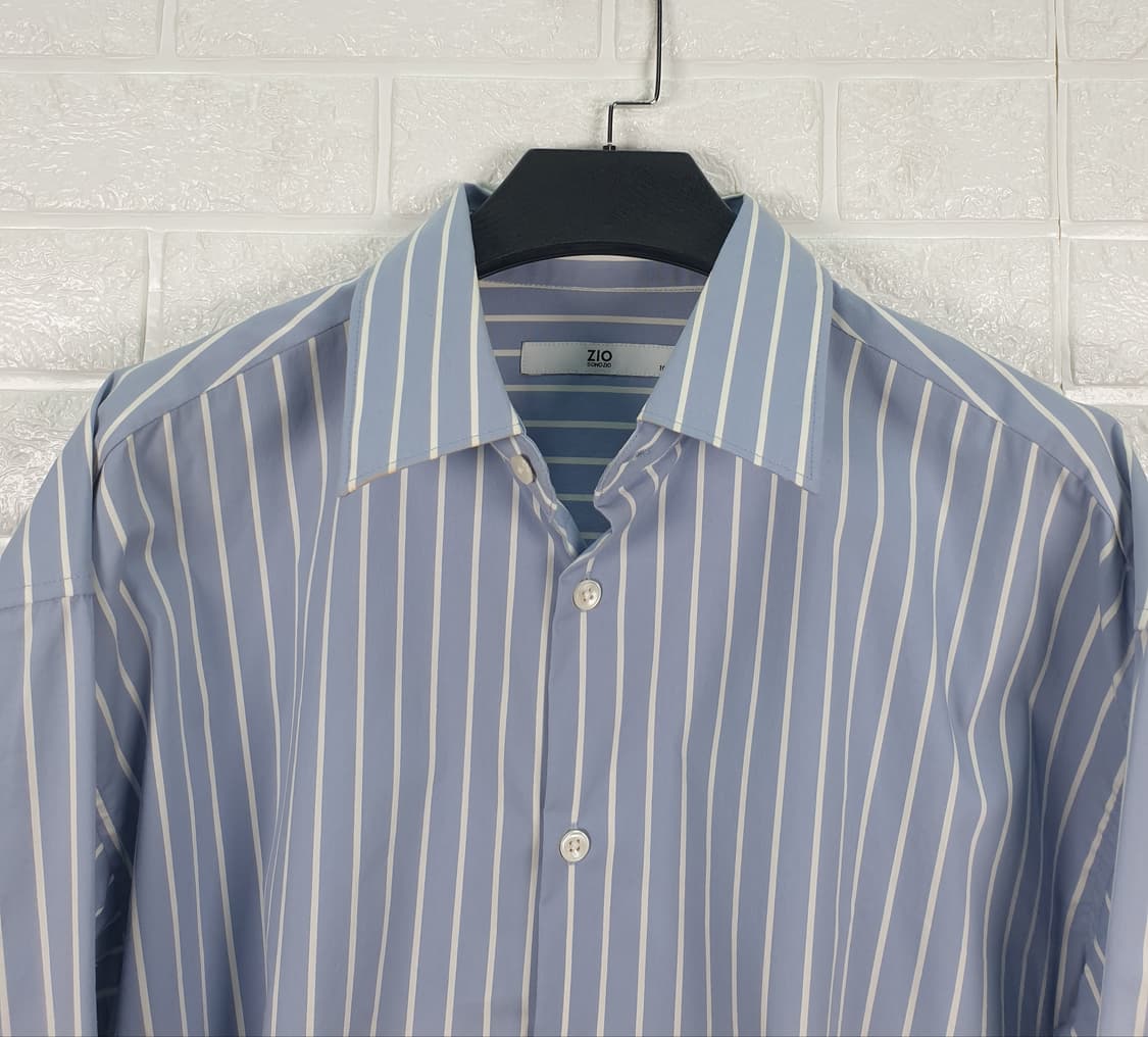 [100]지오송지오 등판자수 오버핏 스트라이프 셔츠 상품이미지3