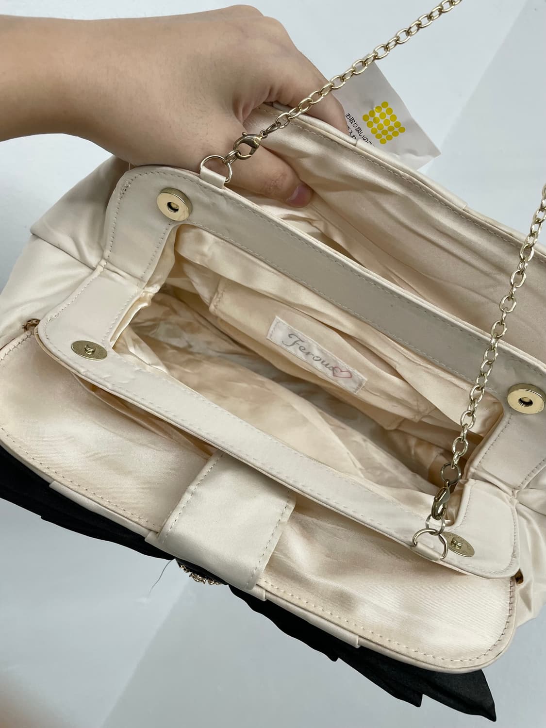 갸루 새틴 리본 큐빅백 상품이미지7