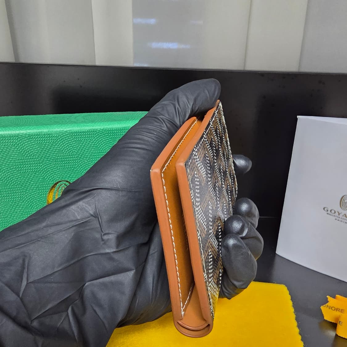 {클로젯}[사진 풀구성]고야드 생피에르 카드지갑 블랙&탄 상품이미지8