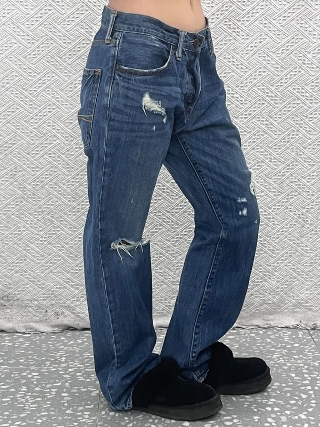 아베크롬비 빈티지 데미지 찢청 부츠컷 데님팬츠 31인치 C08350 상품이미지1