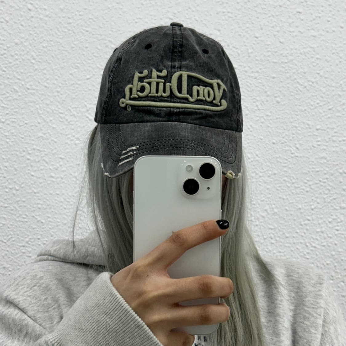 본더치 y2k 그런지 다크그레이 볼캡 상품이미지1