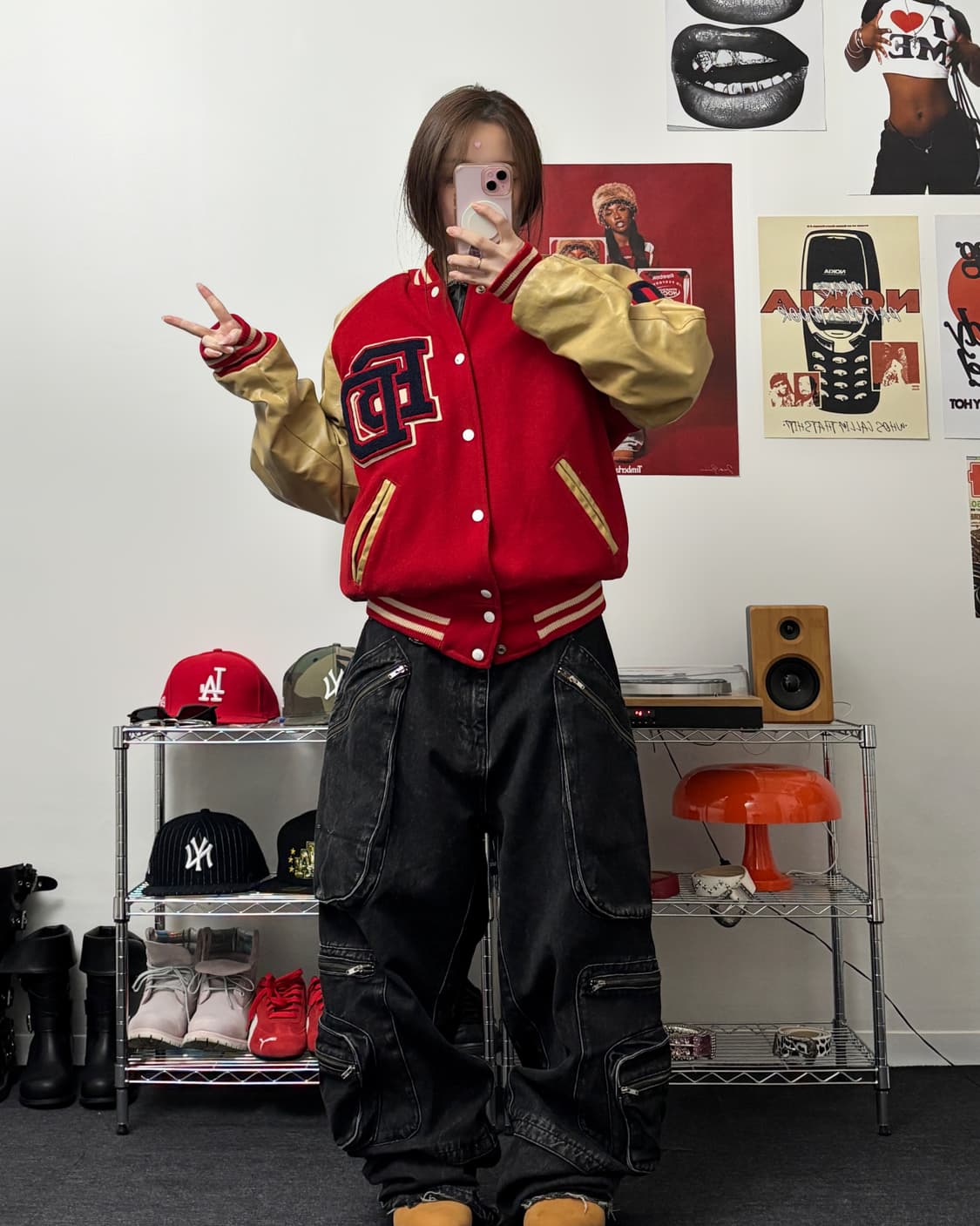 USA 올드 빈티지 레더 바시티 자켓 상품이미지4