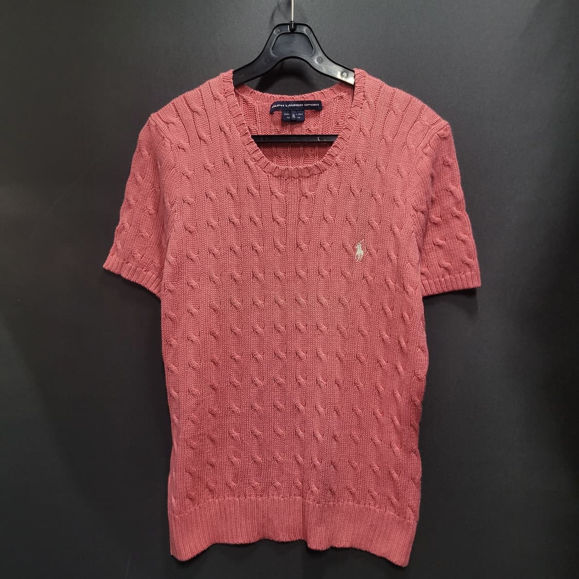 Ralph Lauren 랄프로렌 자수로고 케이블 꽈배기 반팔 니트  상품이미지6