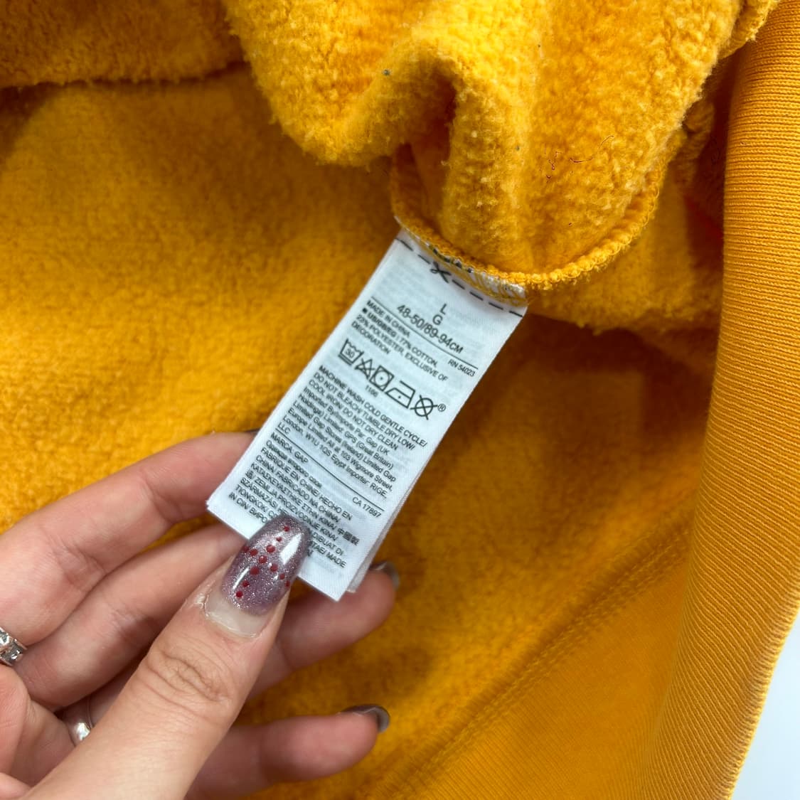 GAP 갭 네이비로고 딥옐로우 후드집업 상품이미지6