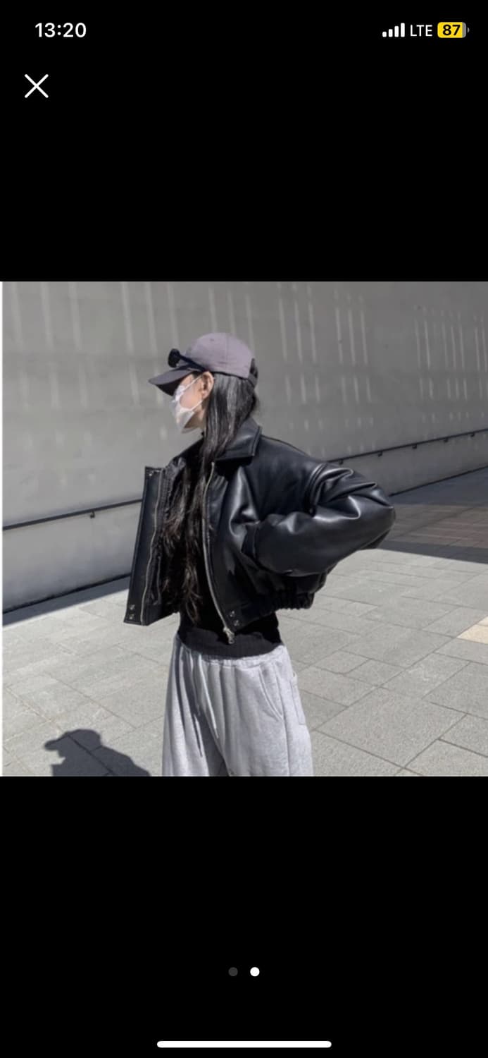 하몽마켓 자체제작 레더패딩 상품이미지1