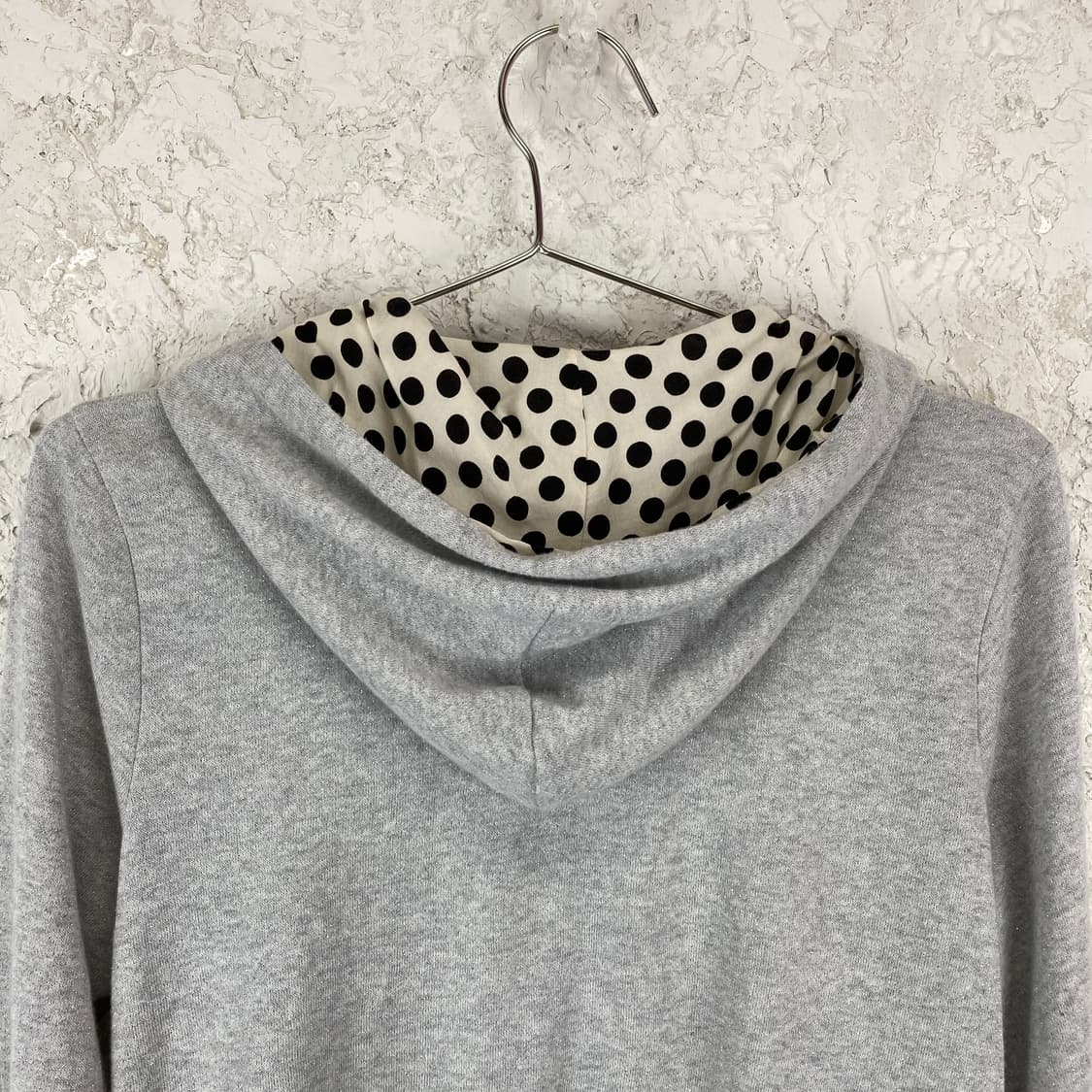 스나오 쿠와하라 폴카 도트 라이닝 후드 글리터 스웻 자켓 상품이미지5