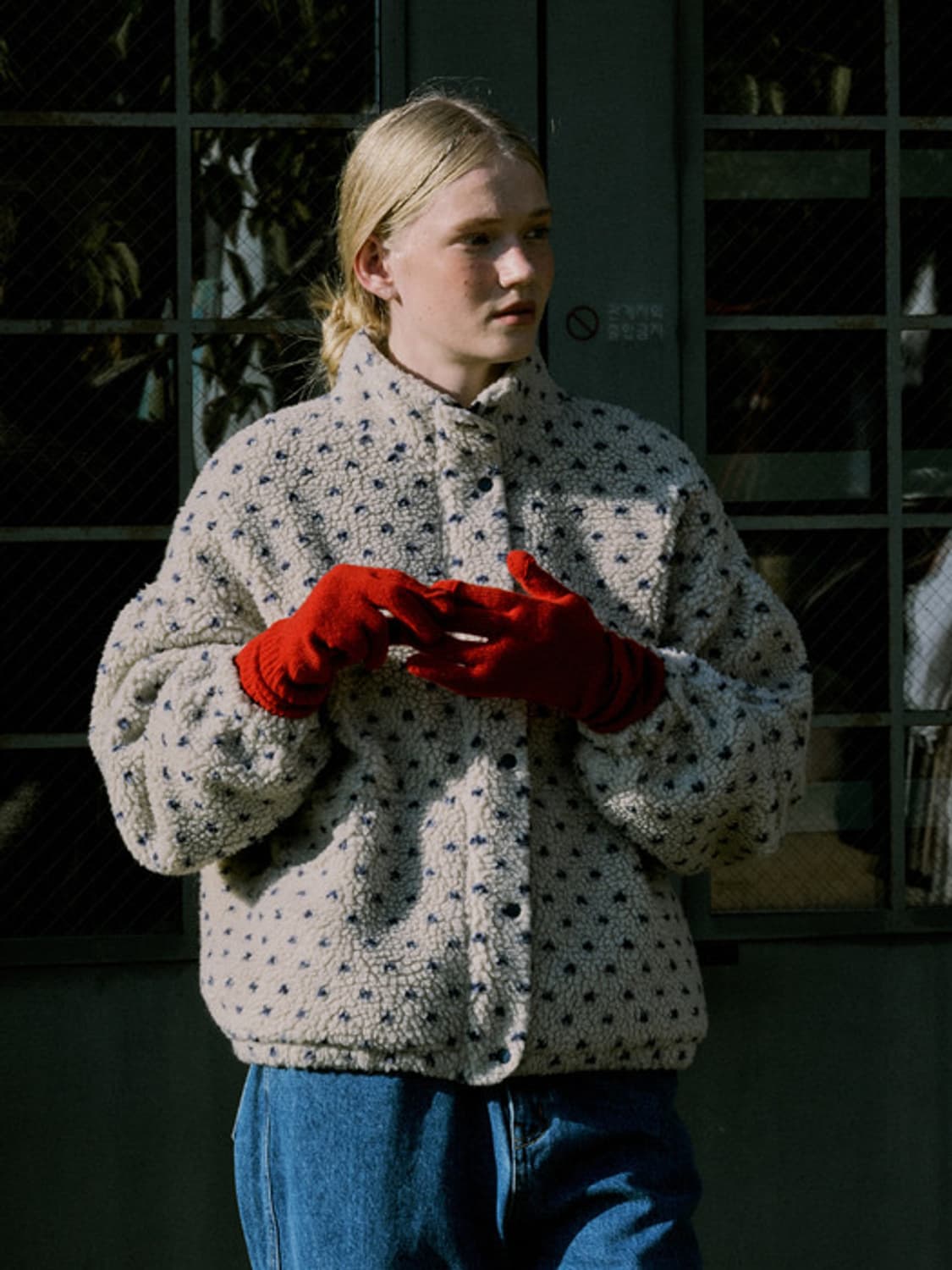 프리터 도트 플리스 자켓 상품이미지1