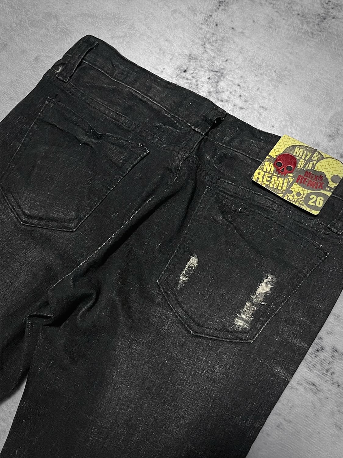 hem leather stud punk skinny  상품이미지6