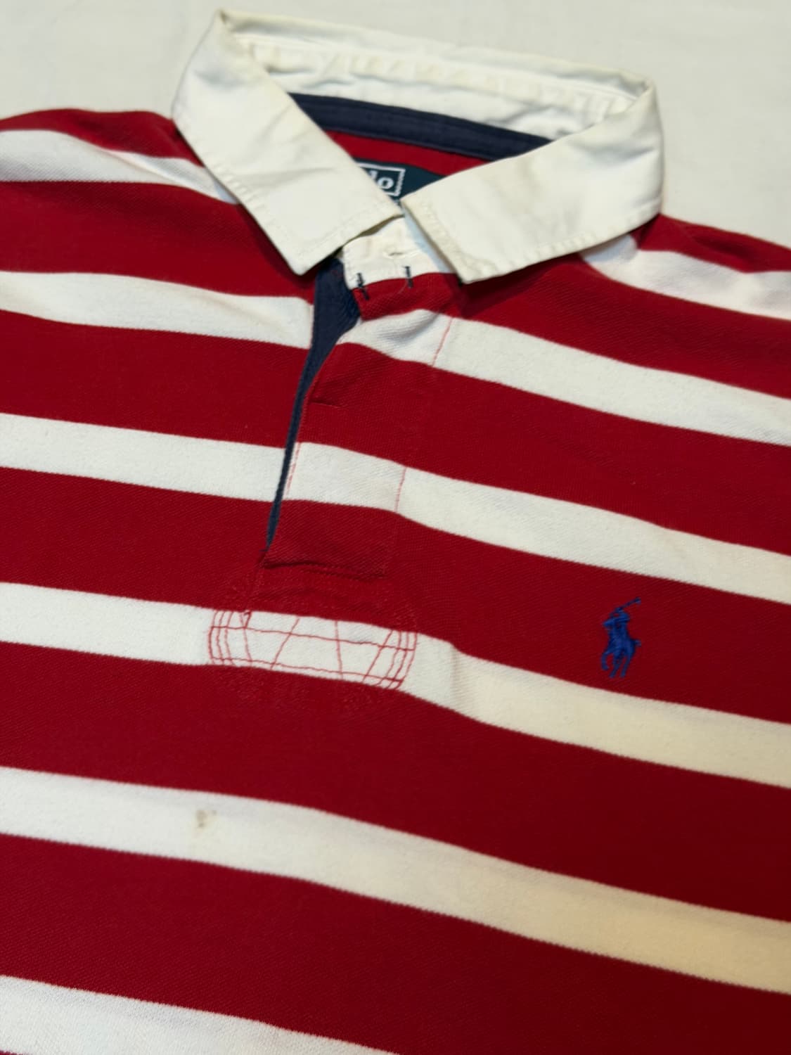 폴로 랄프로렌 레드 스트라이프 반팔 럭비티 상품이미지2