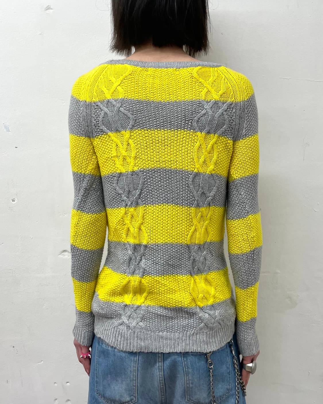  Yellow & Grey Stripe Knitwear  상품이미지2