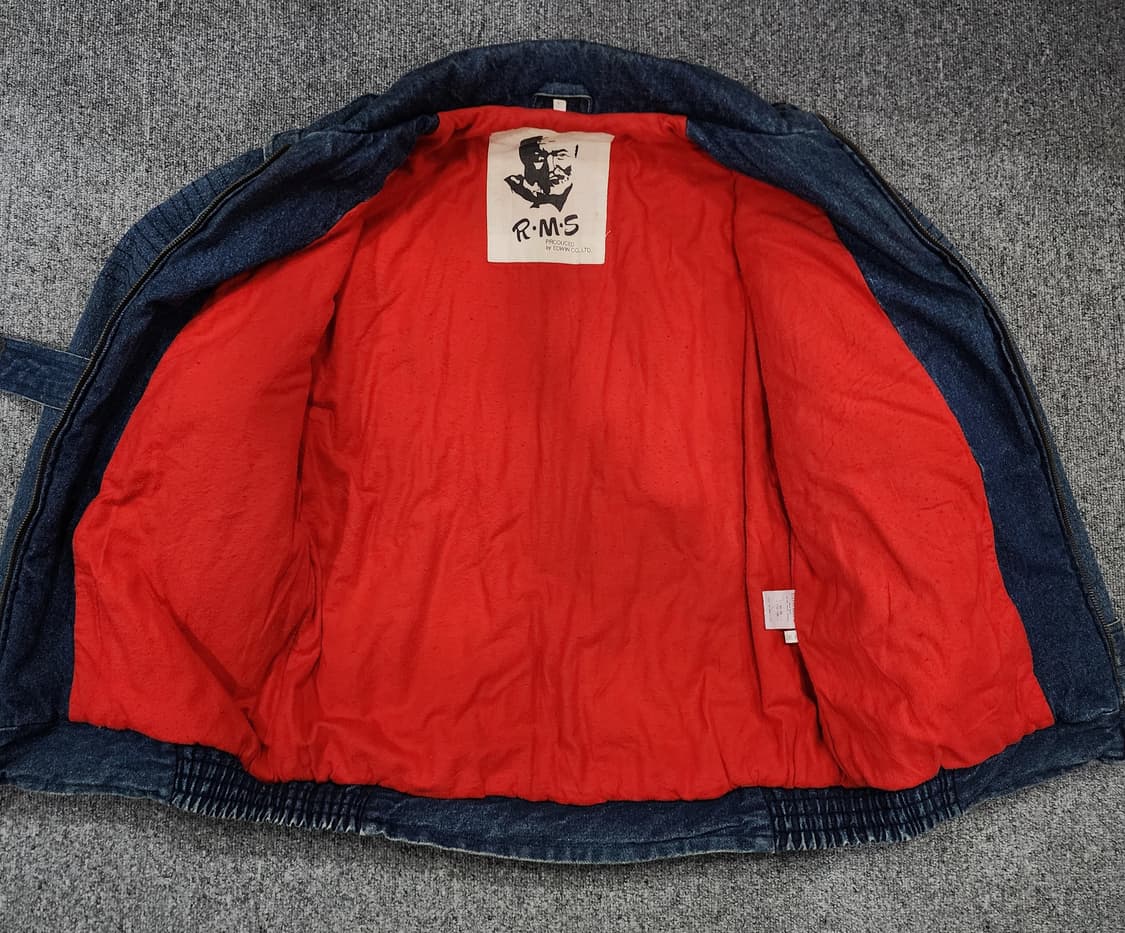 90s 에드윈 X RMS 빈티지 데님 봄버 집업 자켓 L 상품이미지3