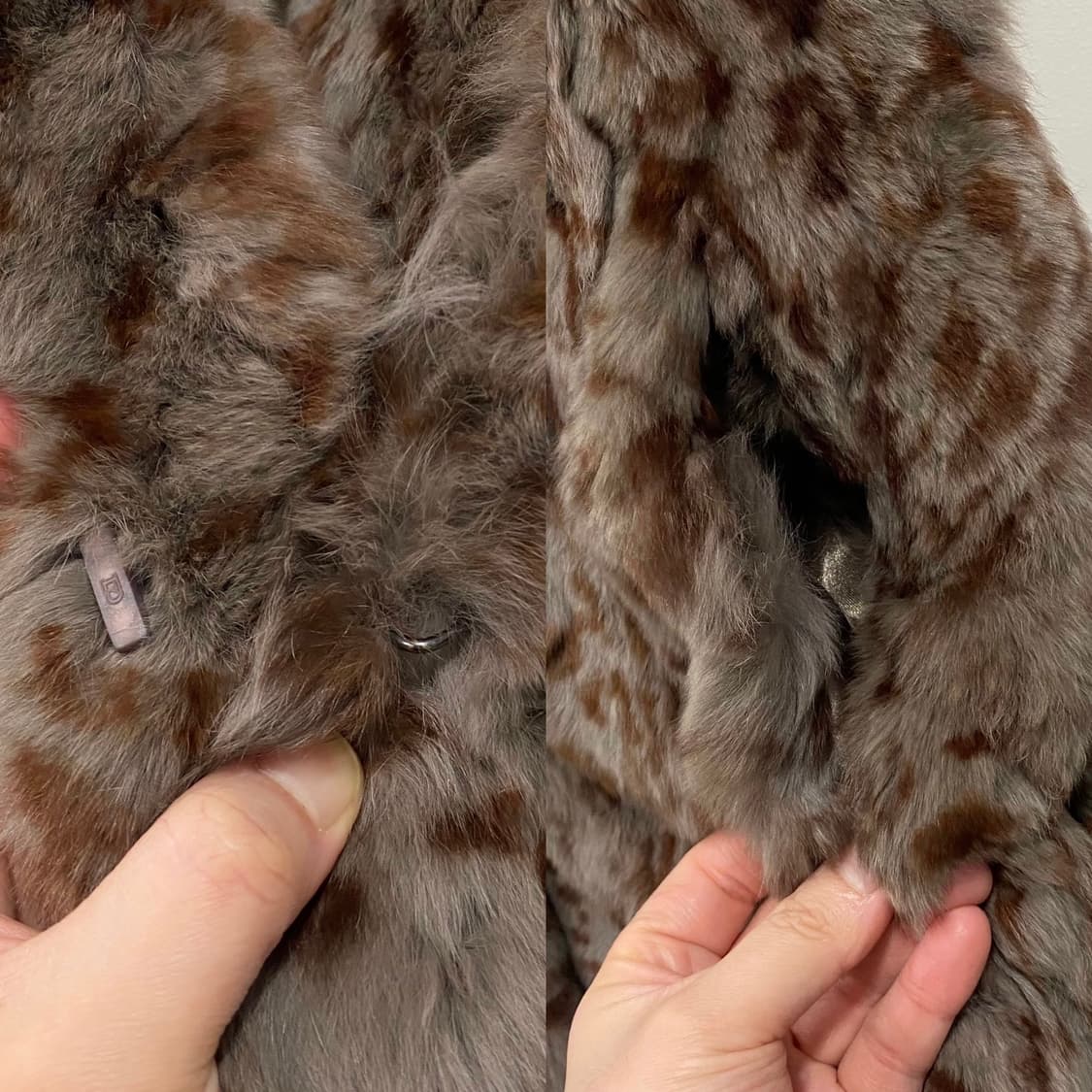 렉스 래빗 퍼 패턴 집업 조끼 상품이미지5