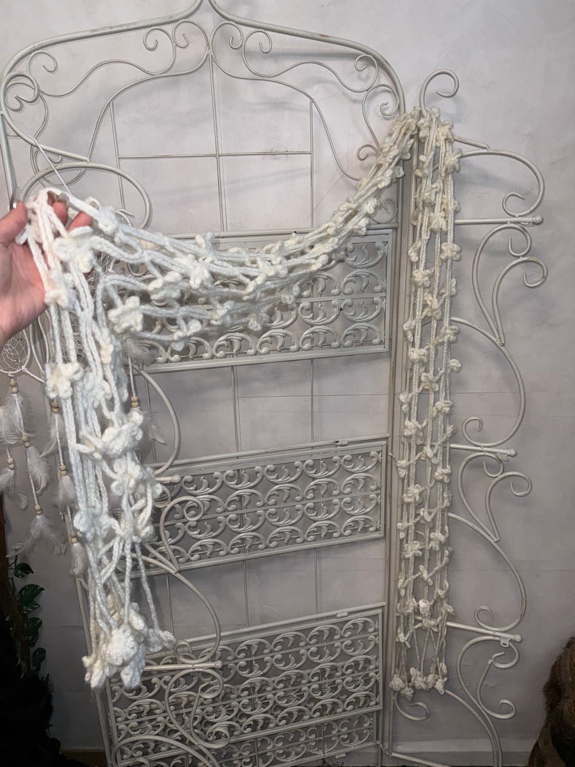 Ivory net crochet flower muffler  상품이미지2