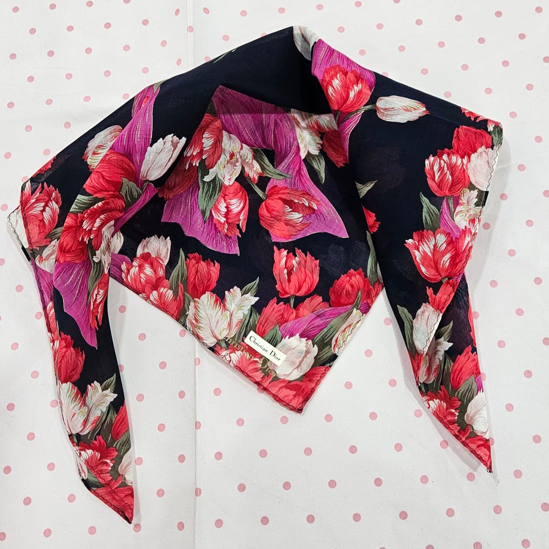 크리스찬 디올(Christian Dior) 튤립 플라워 손수건 상품이미지5