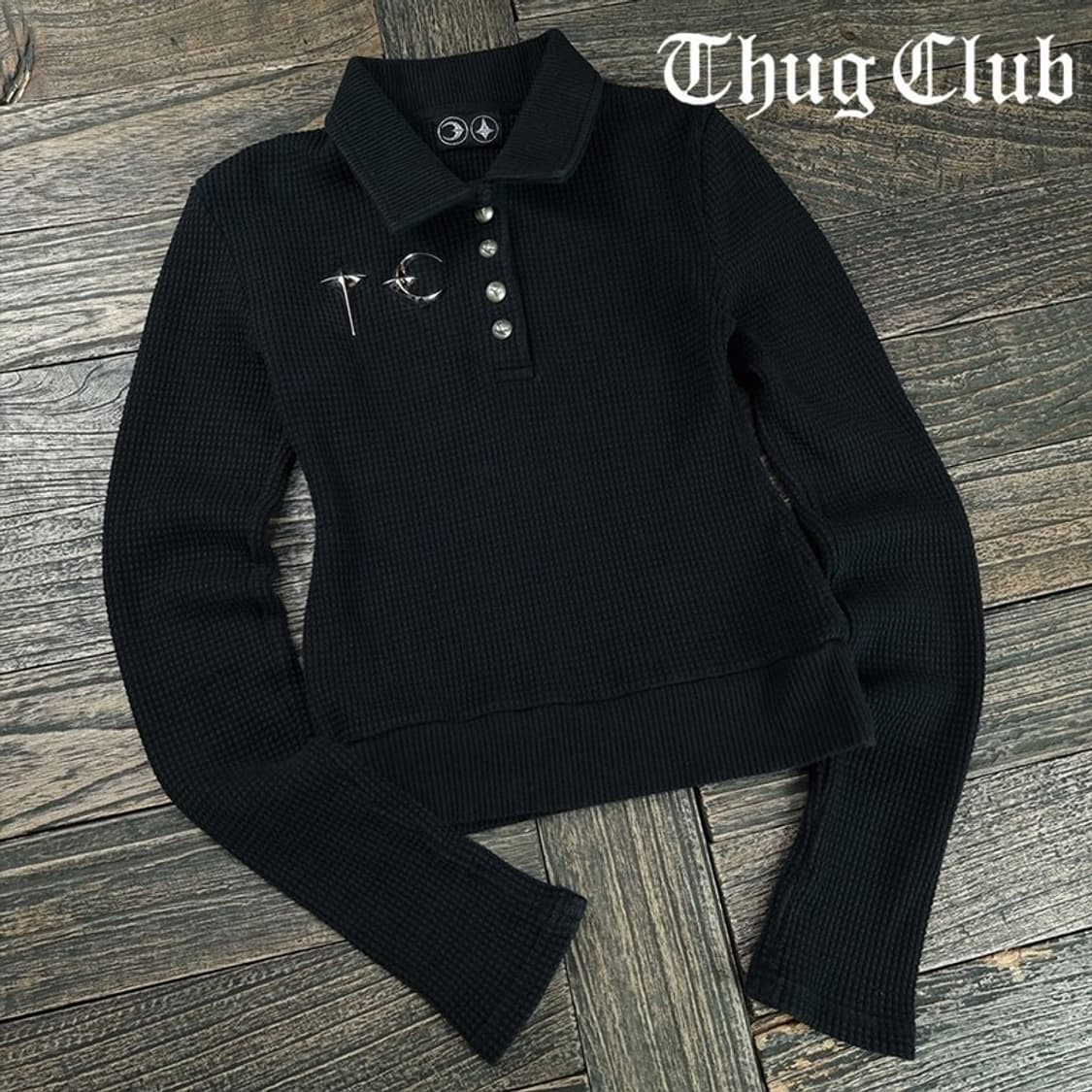 [떠그클럽] 초판 TC 로고 엠블럼 슬림핏 와플 긴팔 카라티 P01607 상품이미지1