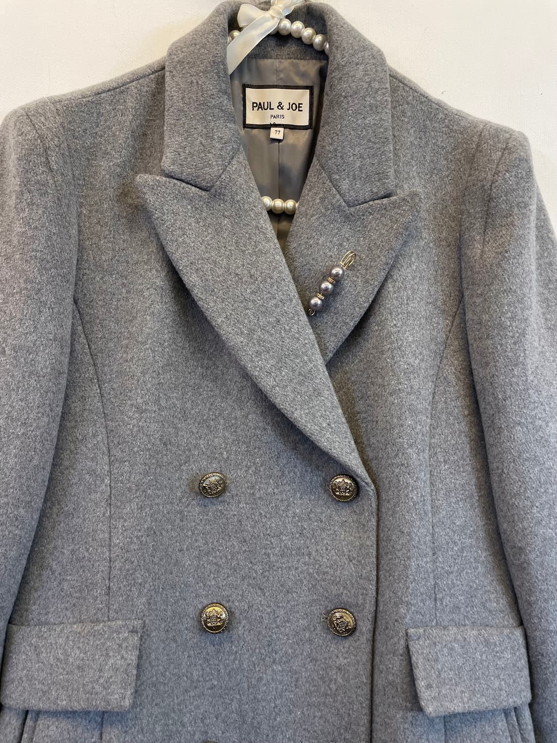 폴앤조 그레이 여성울코트 모직롱코트77:)하객오피스룩출근룩연말룩데이트룩 상품이미지4