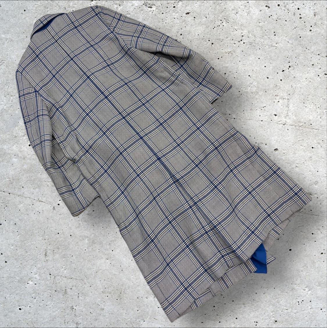 [40] MSGM 체크 롱 코트 블루 프릴 수입택 C374 상품이미지2