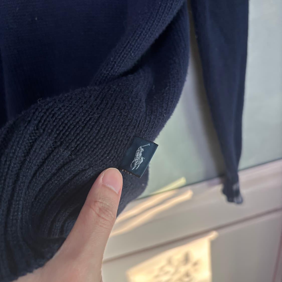 폴로 랄프로렌 성조기 니트 반집업 네이비 상품이미지4