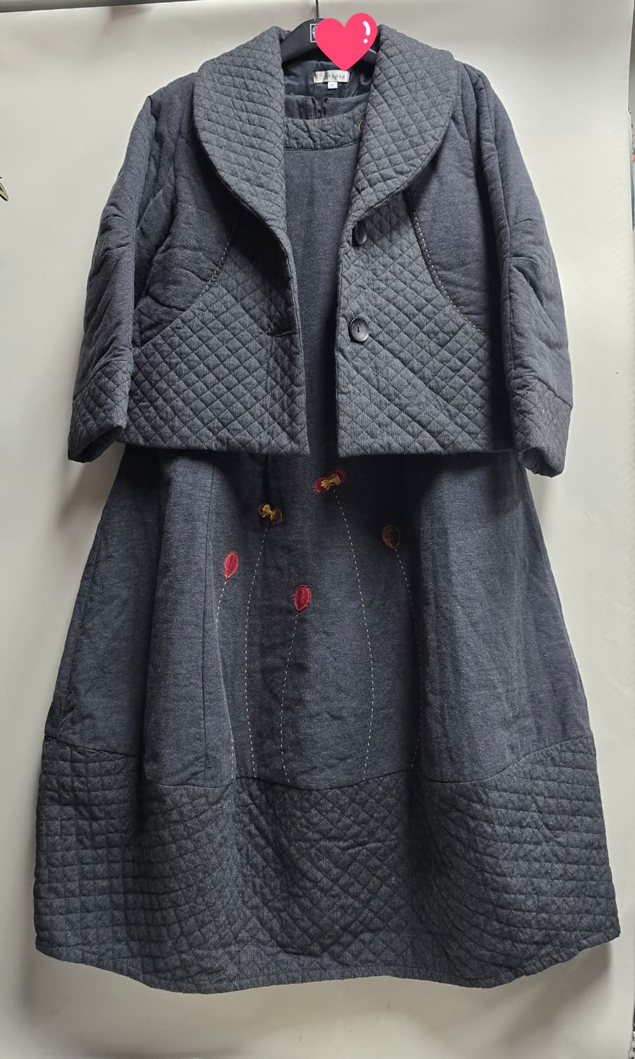 자방  지누시 면누빔 원피스. 자켓 세트 상품이미지1