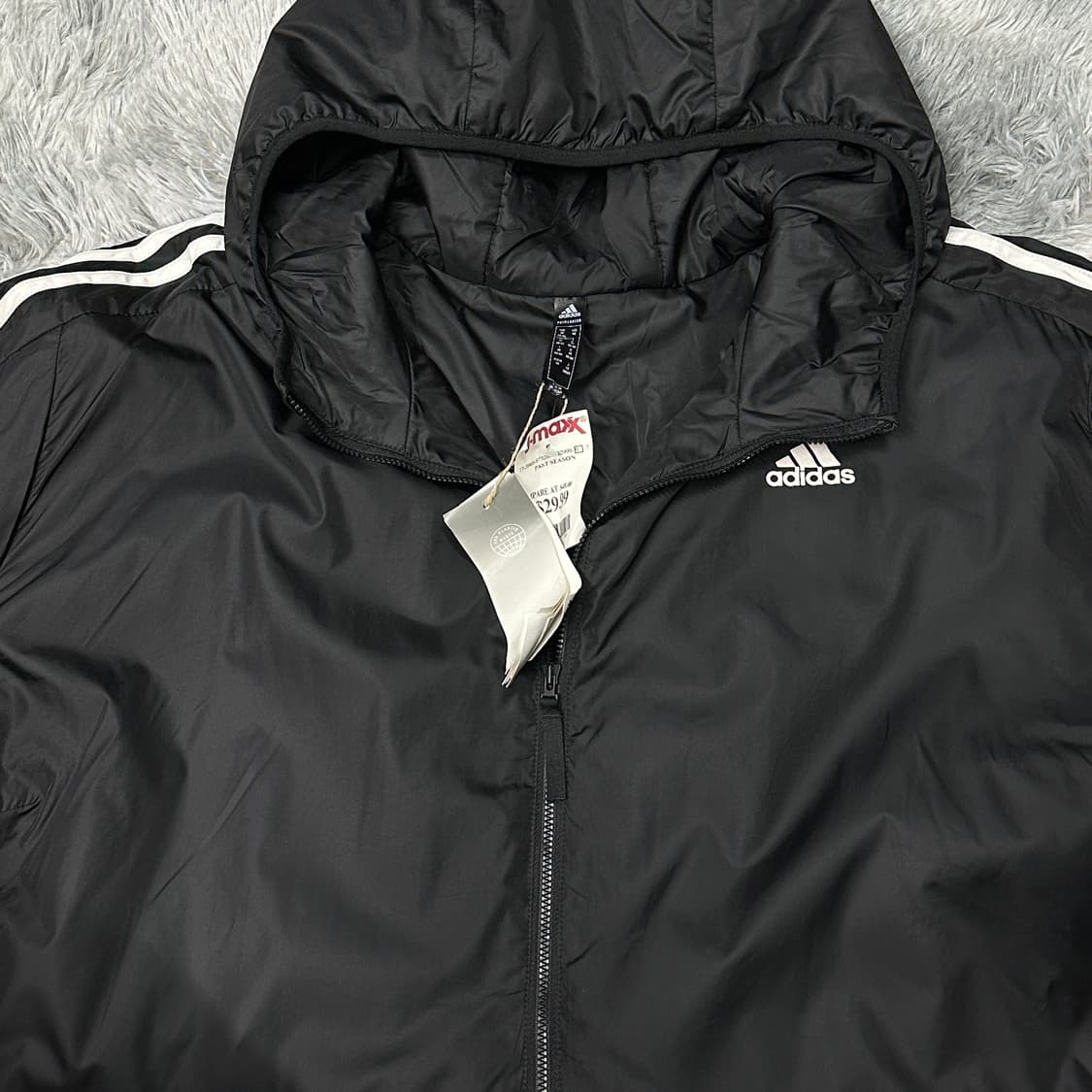 아디다스 삼선 오버핏 유광 후드점퍼 4XL 상품이미지2