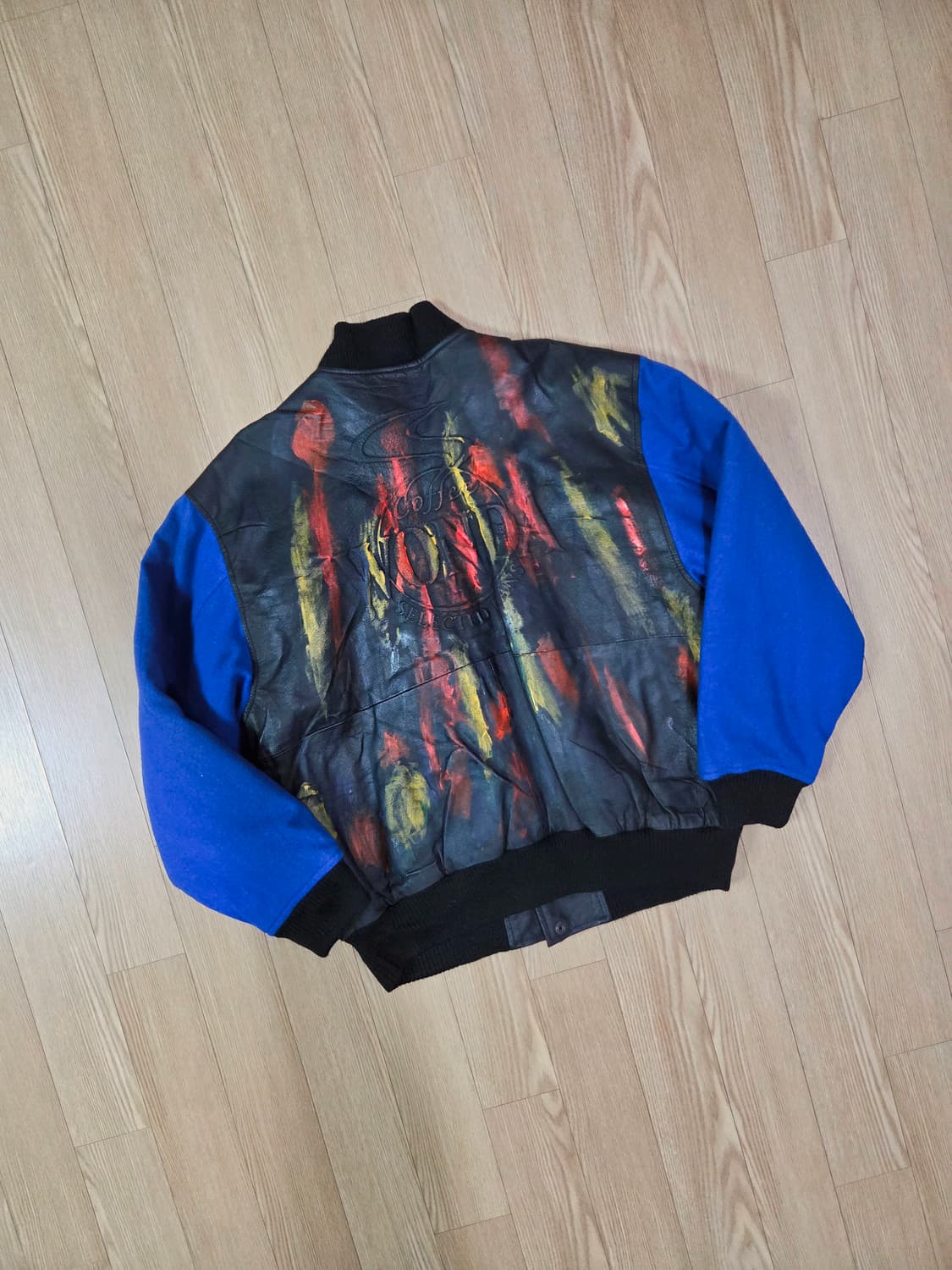 WONDA 페인팅 커스텀 울 슬리브 바시티 재킷 상품이미지5