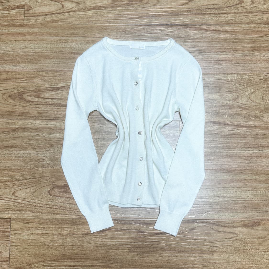 빈티지 보석 화이트 가디건 히메갸루 로걀 라떼 달천깔 모리걸 발레코어  상품이미지1