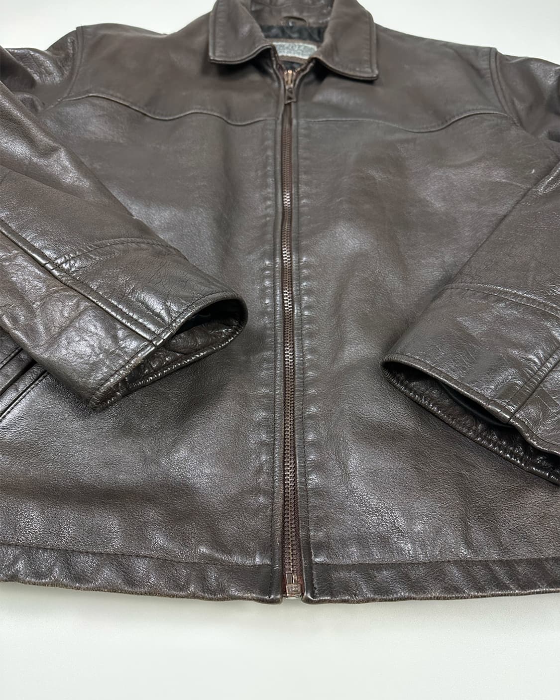 ENJOY 브라운 레더 자켓 상품이미지3