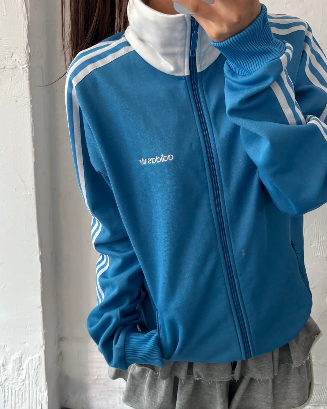 Adidas 아디다스 00’s 블루 화이트 카라 베켄바우어 트랙탑 상품이미지3