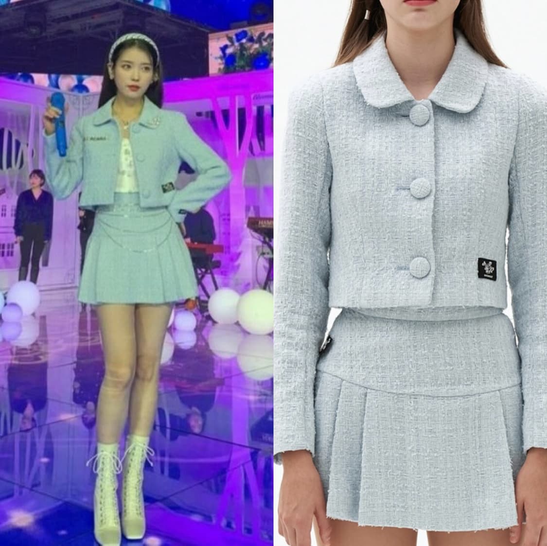 셋업)아이유 태연 착용) 오드원아웃 투피스 트위드 상품이미지1