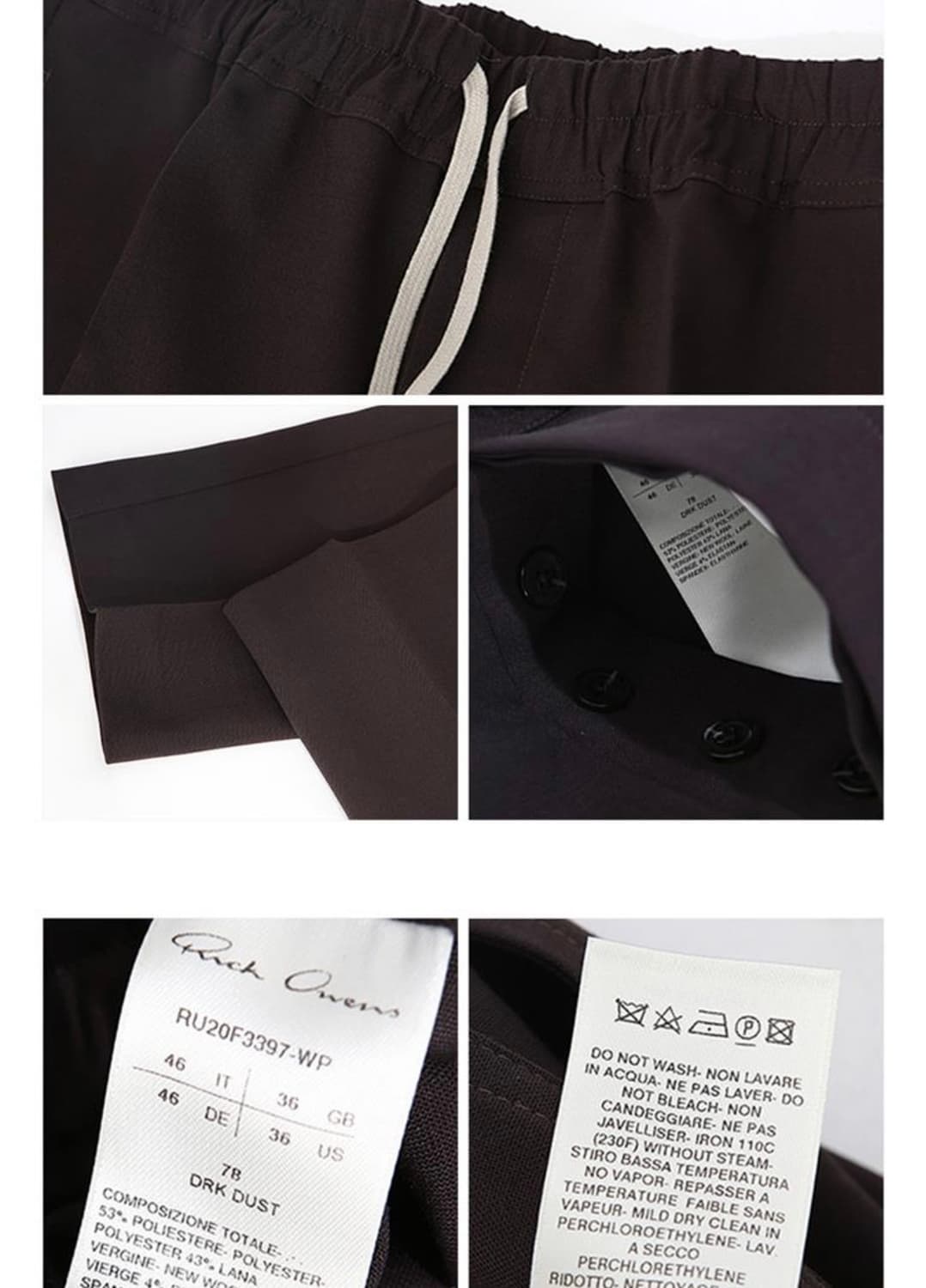 [50] 릭오웬스 크롭팬츠 RU20F3397 WP 78 상품이미지4