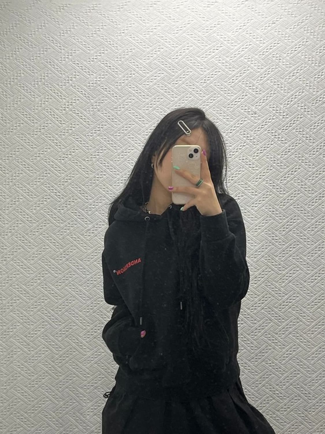 앤더슨벨 캐주얼 오버핏 지퍼 디테일 기모 후드티 S C06730 상품이미지1