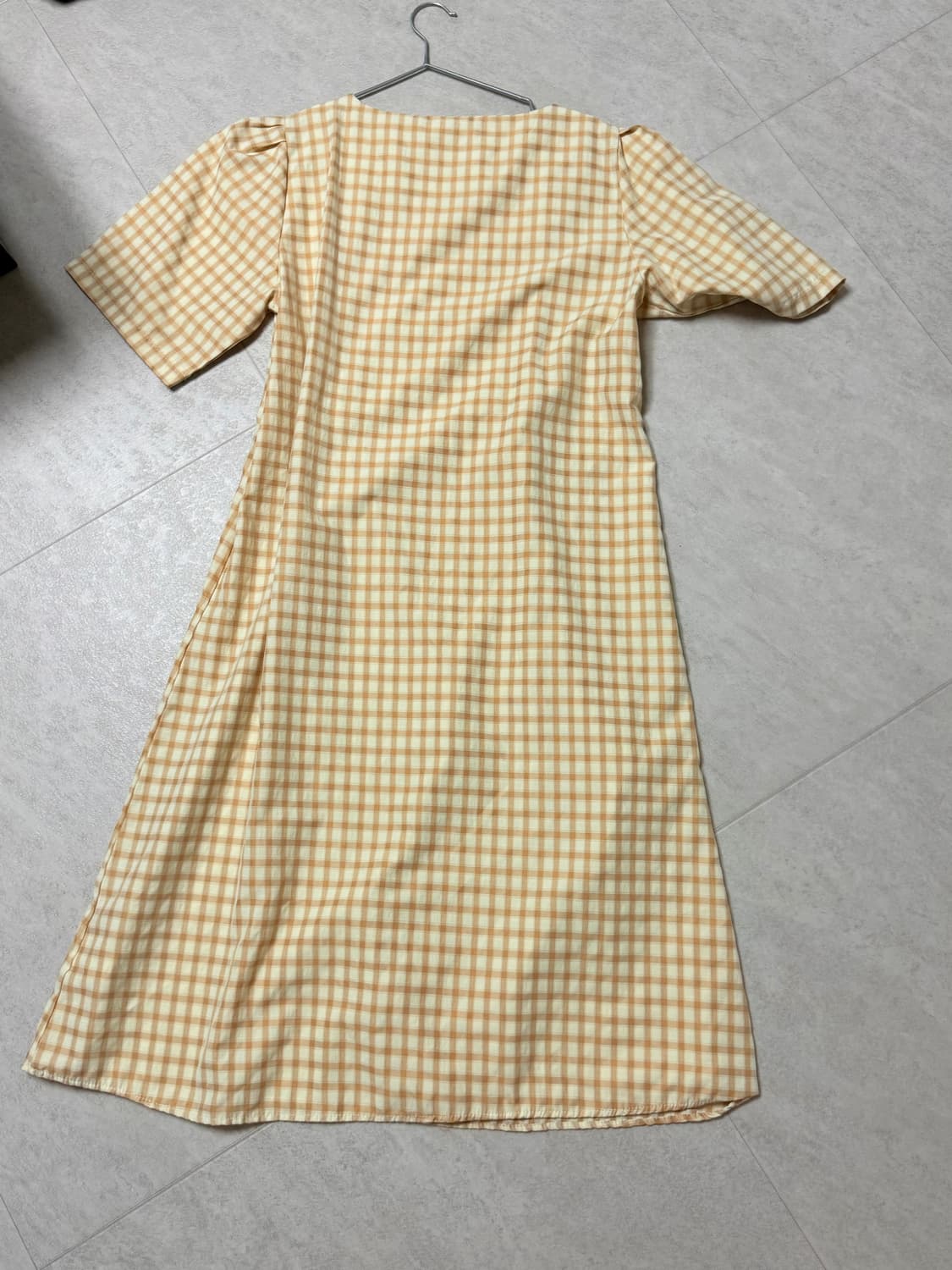 8concept 옐로우 체크 롱 원피스 상품이미지2