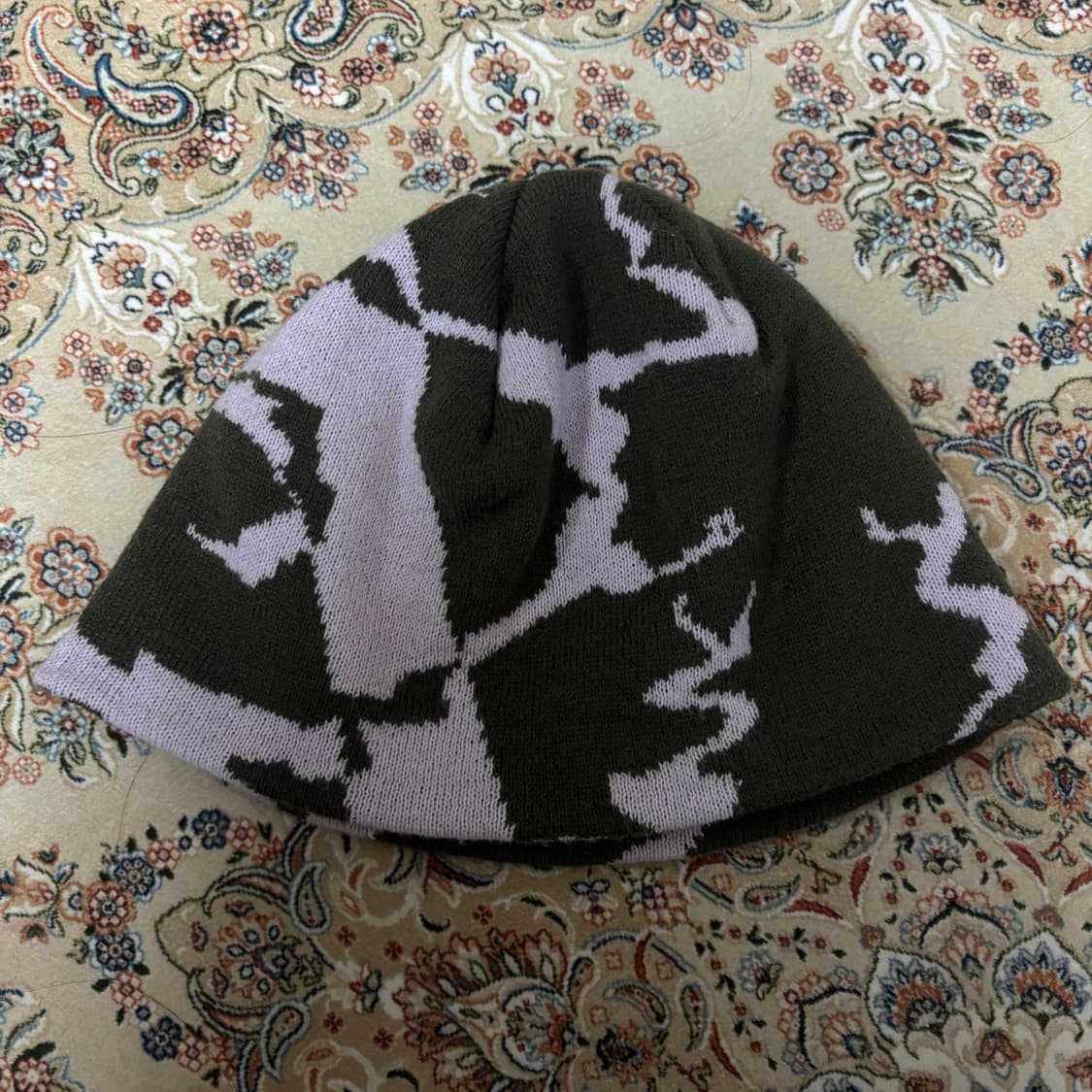 아캄 패턴 비니 카키 상품이미지1