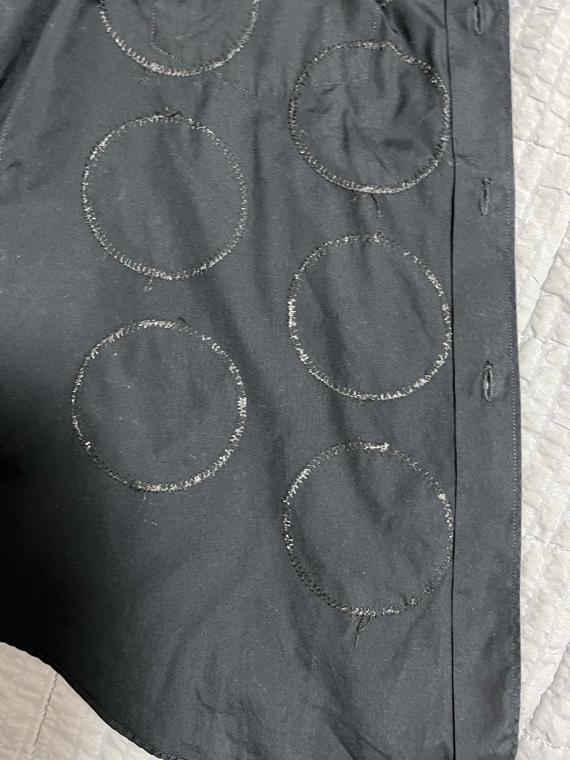 (XS) 꼼데가르송 옴므플러스 도트 하프셔츠 블랙 상품이미지8