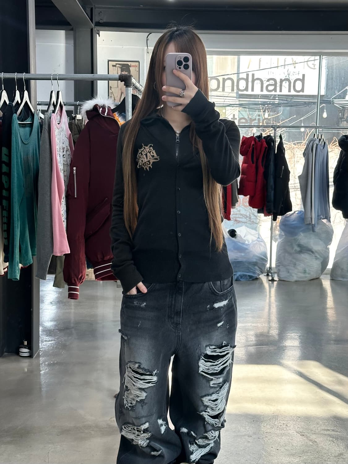 히스테릭글래머 Endless Party 히스걸 빅로고 버튼 가디건 상품이미지4