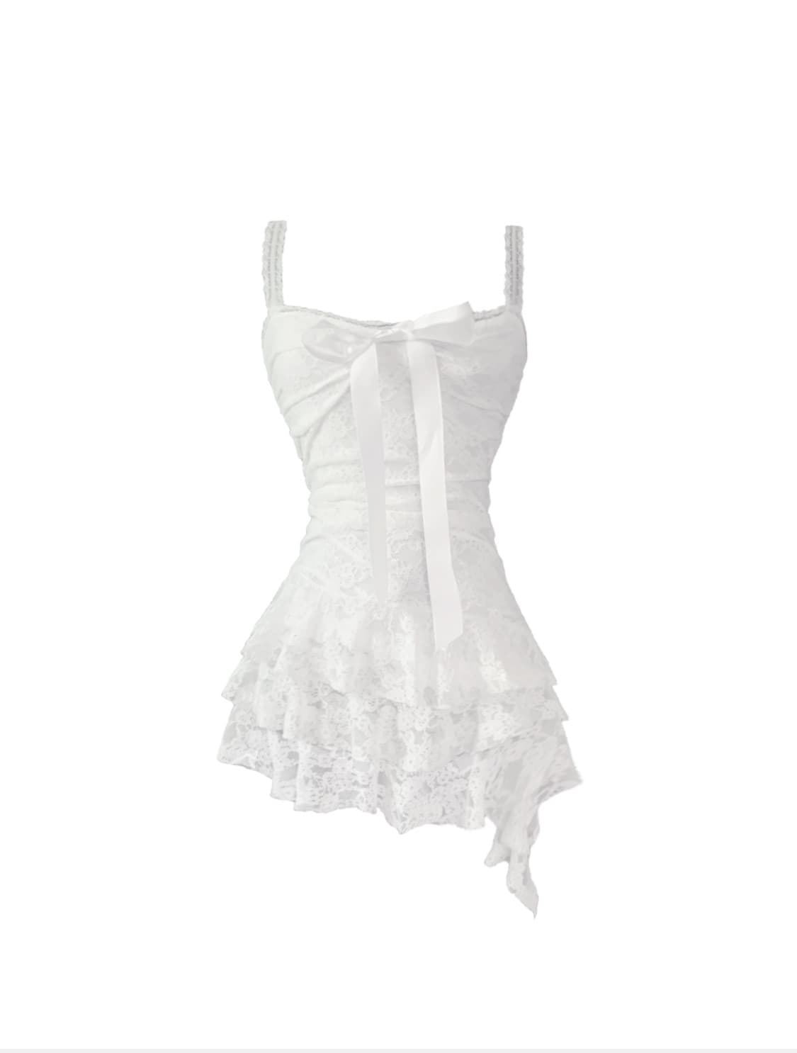 Temer lace ribbon dress (white) 구해요 상품이미지1