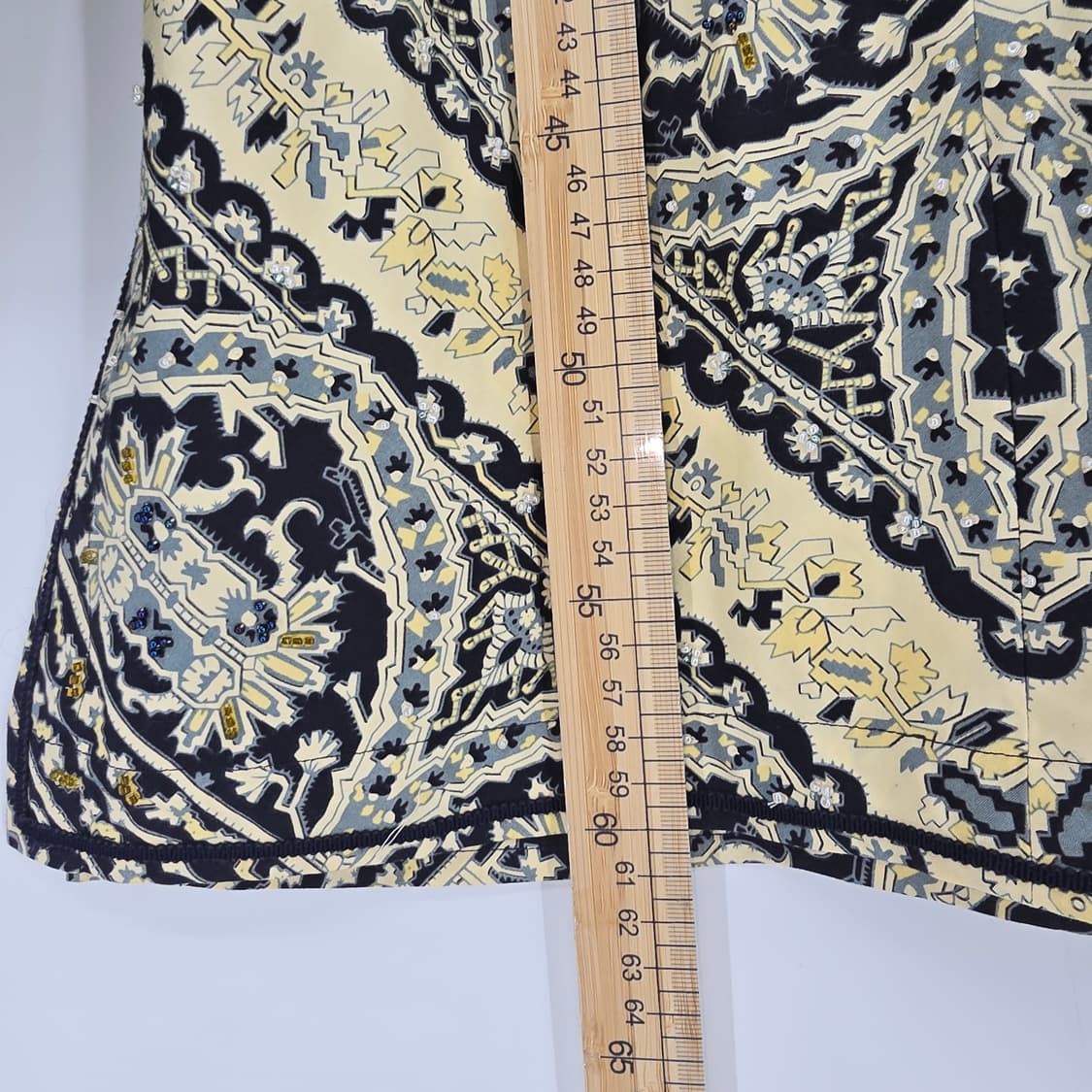 DKNY 패턴 비즈 자수 포인트 코튼 블라우스 상품이미지3