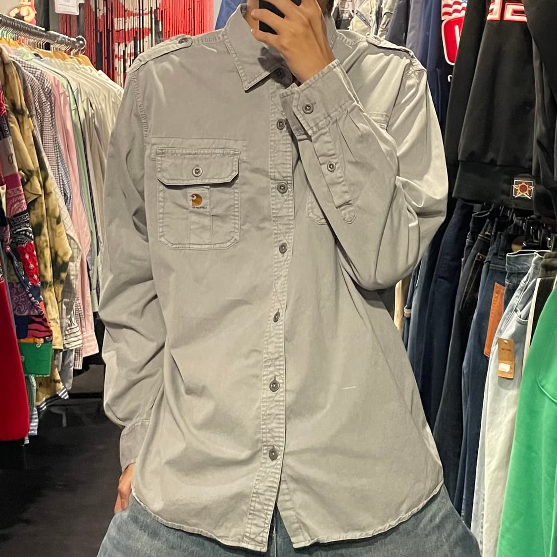 [IM] carhartt 칼하트 그레이  긴팔셔츠 상품이미지1