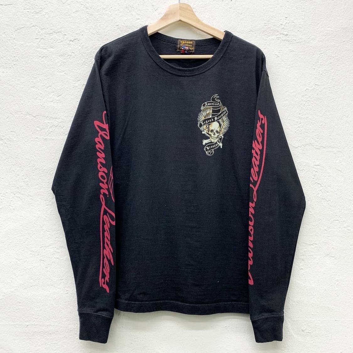 밴슨 코튼 블랙 스컬 롱슬리브 상품이미지3