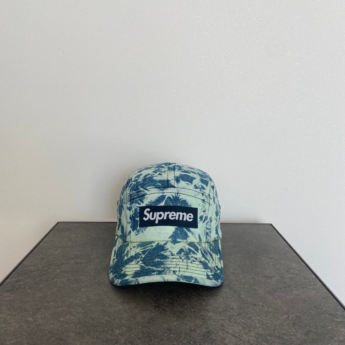 슈프림 데님 다이드 그린 박스로고 캠프캡 모자 22FW 상품이미지2