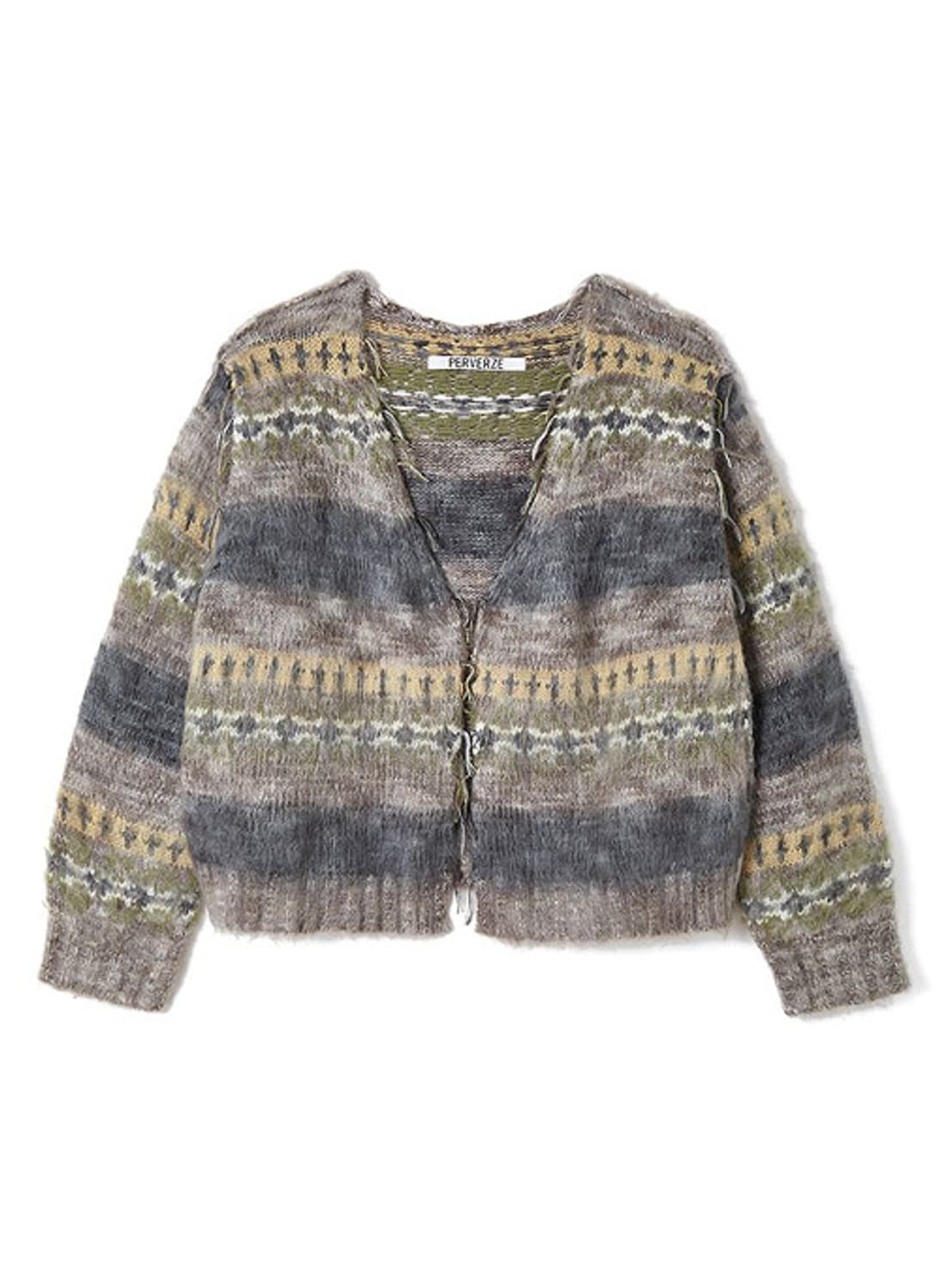 PERVERZE Blend Border Knit Cardigan 상품이미지3