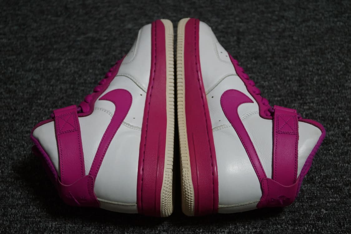 (5.5Y 240) 나이키 에어 포스 1 하이 레더 바이유 화이트 핑크 상품이미지3