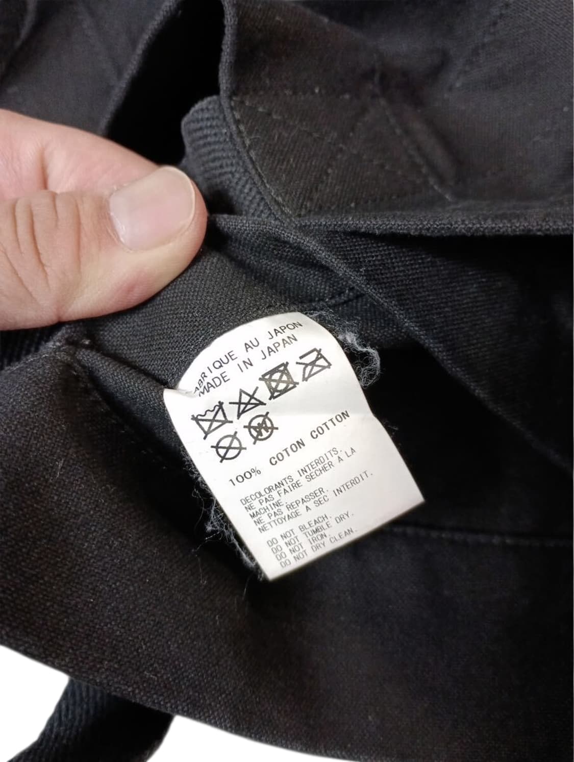 요지 야마모토 레터링 캔버스 토트백 블랙 상품이미지7