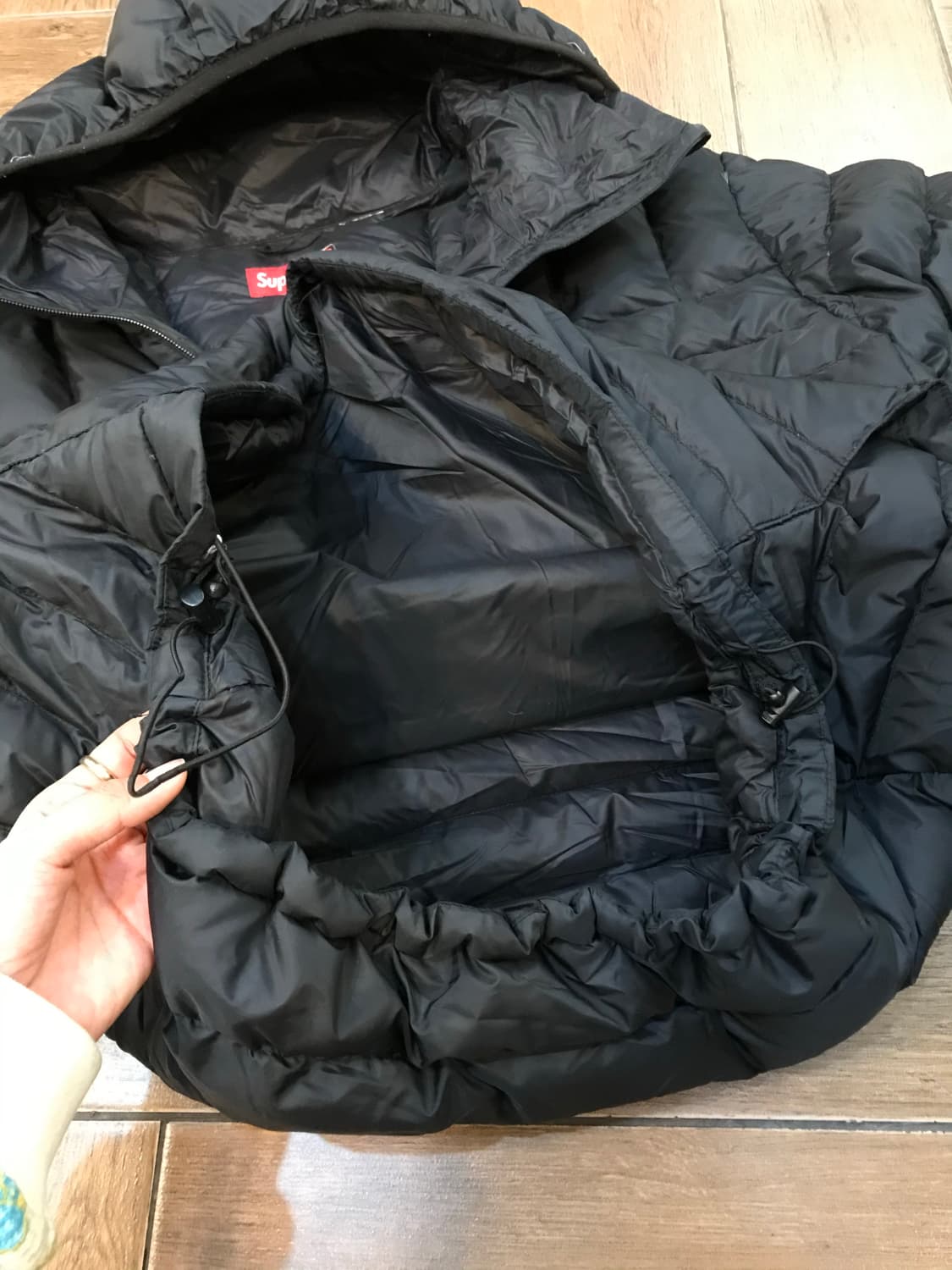 슈프림 마이크로 다운 하프 집 후드 풀오버 블랙 - 23FW 상품이미지8