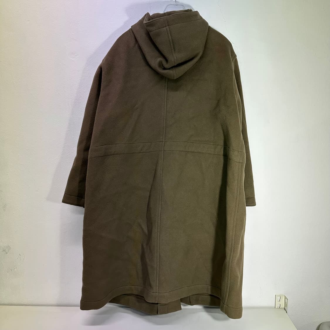 우먼OS 스튜디오톰보이 빈티지카키 오버핏 허리스트링 울 후드롱코트 상품이미지5