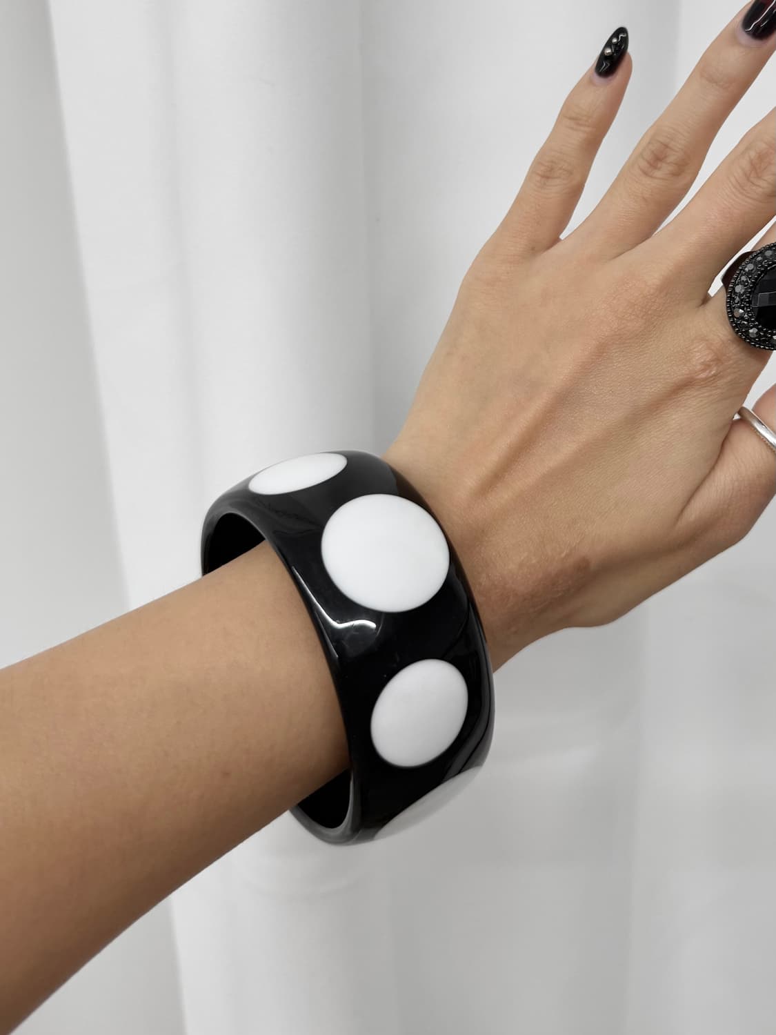 이모깔 도트 뱅글(블랙/핑크) 상품이미지1