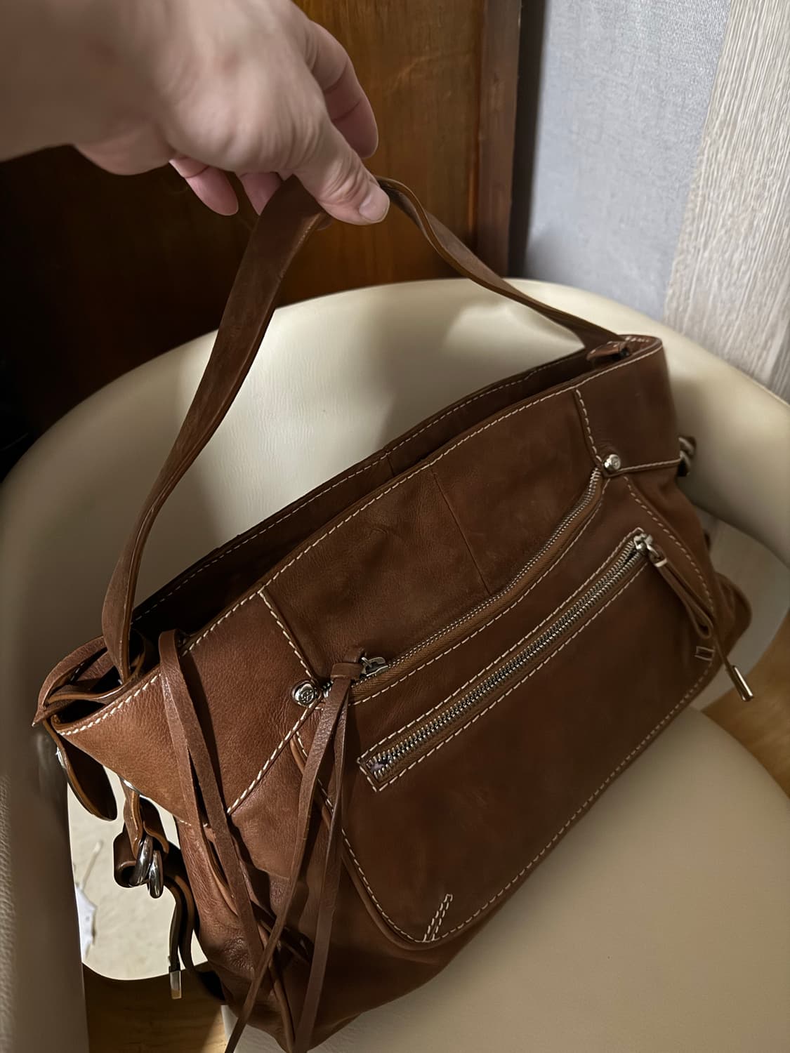 빈티지소가죽숄더가방 상품이미지2