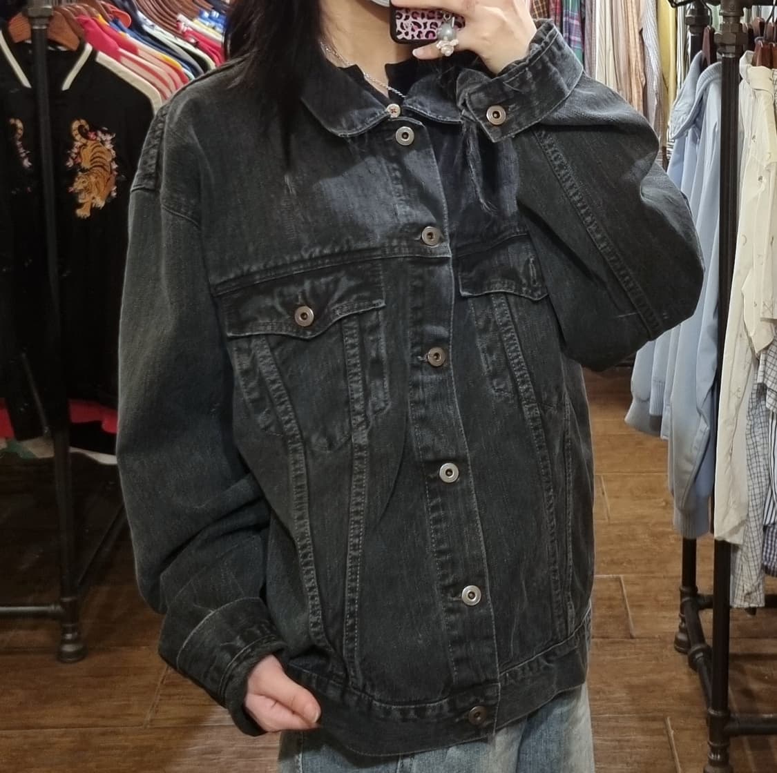[Hi] vtg 빈티지 데님 자켓 블랙 상품이미지4
